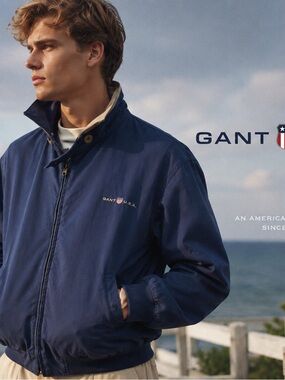 GANT Men's Navy Bomber Jacket with Contrast Collar
